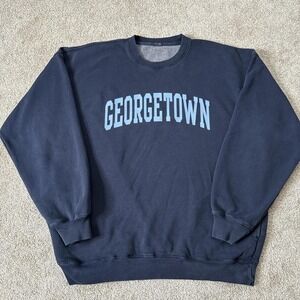 John Galt Georgetown University Crewneck Sweatshirt 2X Navy